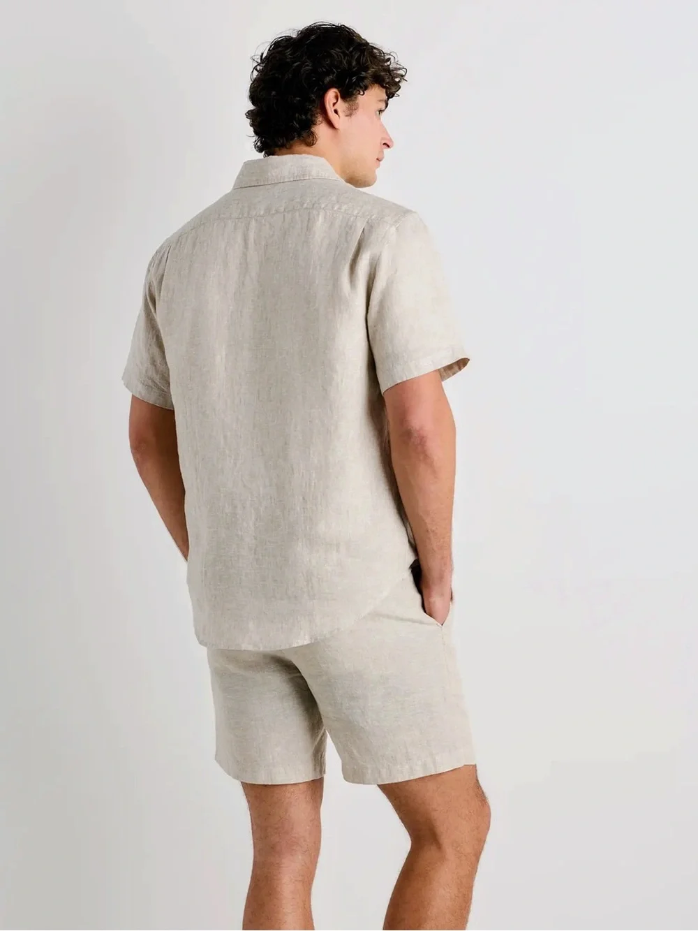 NWT Quince Men's $98 European Linen Relaxed SS Shirt - Flax
